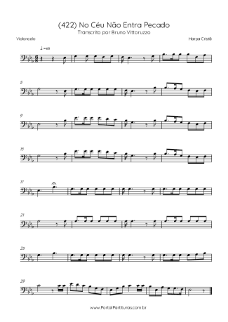Harpa Cristã (422) No Céu Não Entra Pecado score for Cello