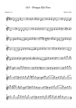 Harpa Cristã Porque Ele Vive (163) score for Clarinet (C)