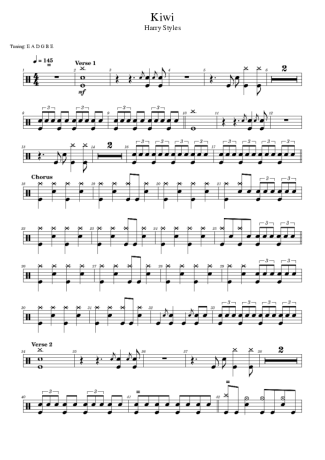 Harry Styles Kiwi score for Drums