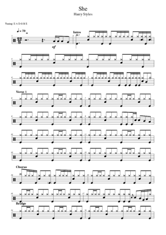 Harry Styles  score for Drums
