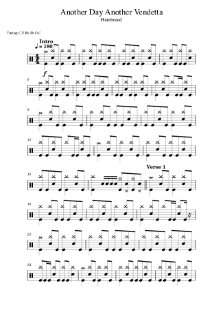 Hatebreed Another Day Another Vendetta score for Drums
