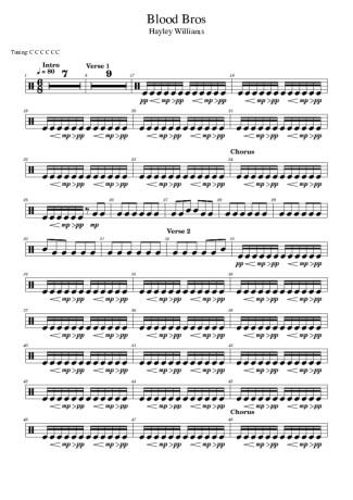 Hayley Williams Blood Bros score for Drums