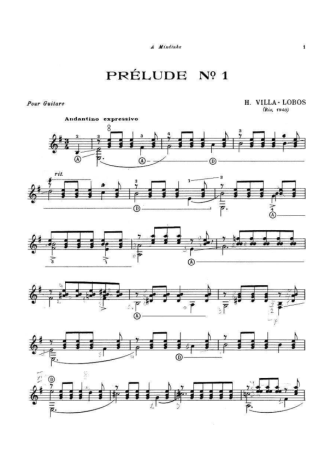 heitor villa lobos prelude 1 sheet music