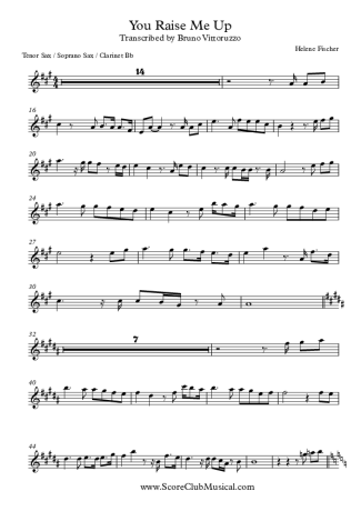 Helene Fischer You Raise Me Up score for Clarinet (Bb)
