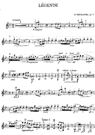 Henryk Wieniawski  score for Violin
