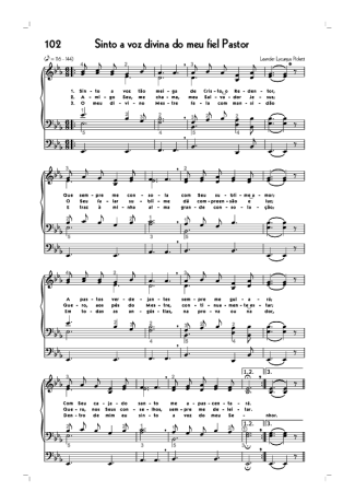 Hinário CCB (102) Sinto A Voz Divina Do Meu Fiel Pastor score for Organ