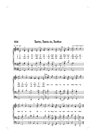Hinário CCB (104) Santo Santo És Senhor score for Organ