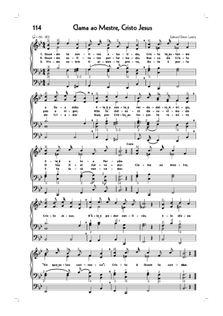 Hinário CCB (114) Clama Ao Mestre Cristo Jesus score for Organ