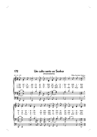 Hinário CCB (172) Um Culto Santo Ao Senhor score for Organ