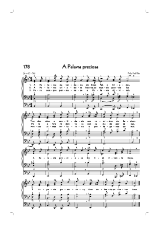 Hinário CCB (178) A Palavra Preciosa score for Organ