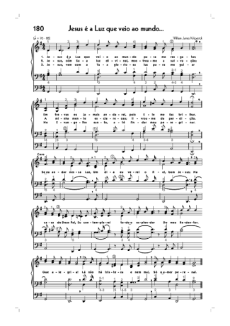 Hinário CCB (180) Jesus É A Luz Que Veio Ao Mundo score for Organ