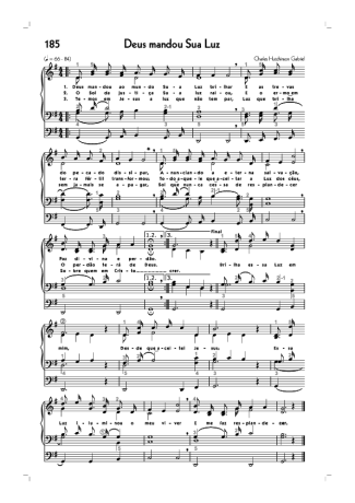 Hinário CCB (185) Deus Mandou Sua Luz score for Organ