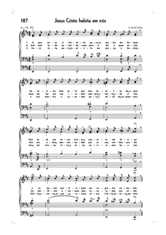 Hinário CCB (187) Jesus Cristo Habita Em Nós score for Organ