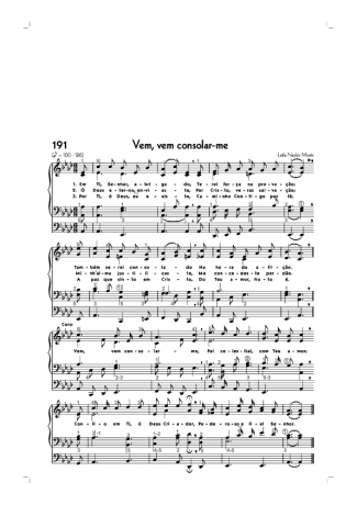 Hinário CCB (191) Vem Vem Me Consolar score for Organ
