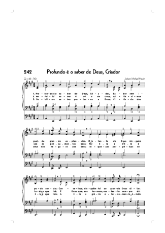 Hinário CCB (242) Profundo É O Saber De Deus Criador score for Organ