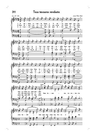 Hinário CCB (311) Teus Tesouros Revelaste score for Organ