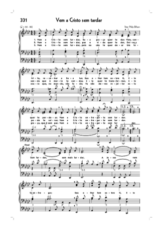 Hinário CCB (331) Vem A Cristo Sem Tardar score for Organ