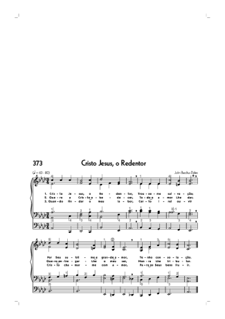 Hinário CCB (373) Cristo Jesus O Redentor score for Organ