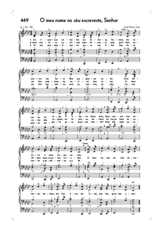 Hinário CCB (449) O Meu Nome No Céu Escreveste SEnhor score for Organ