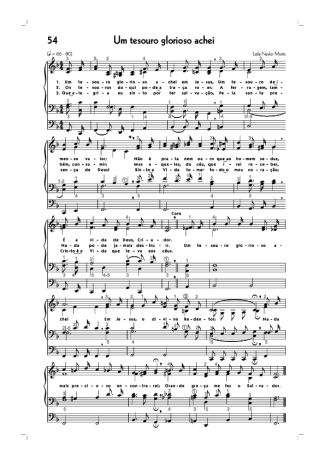 Hinário CCB (54) Um Tesouro Glorioso Achei score for Organ