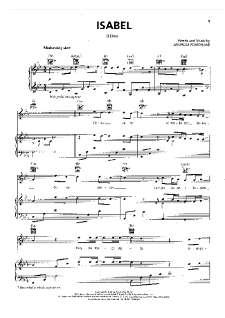 Il Divo Isabel score for Piano