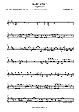 Imagine Dragons Radioactive - Teclado score for Clarinet (Bb)