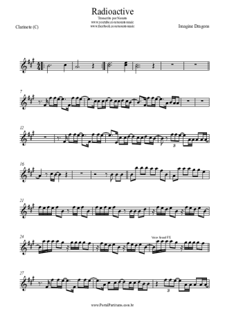 Imagine Dragons Radioactive - Teclado score for Clarinet (C)