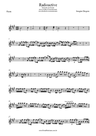 Imagine Dragons Radioactive - Teclado score for Flute