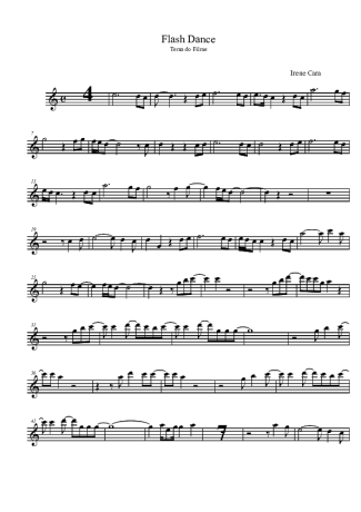 Irene Cara Flashdance score for Tenor Saxophone Soprano (Bb)