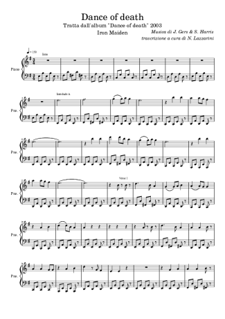 Iron Maiden Dance of Death score for Piano