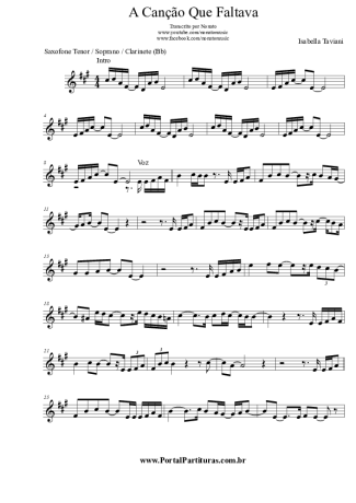 Isabella Taviani  score for Tenor Saxophone Soprano (Bb)