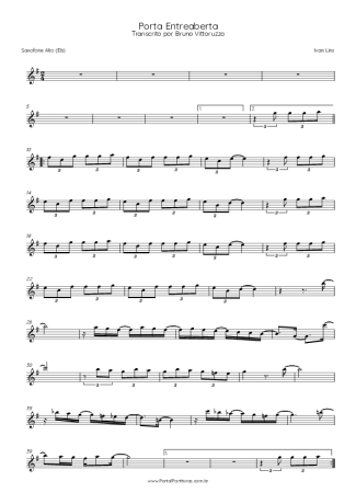 Ivan Lins Porta Entreaberta score for Alto Saxophone