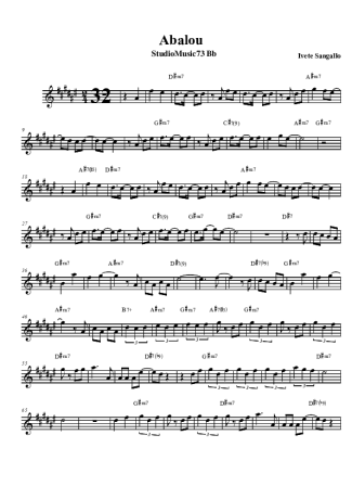 Ivete Sangalo Abalou score for Clarinet (Bb)