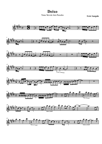 Ivete Sangalo Deixo (Novela Sete Pecados) score for Tenor Saxophone Soprano (Bb)