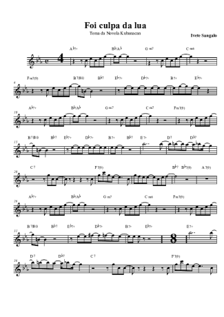 Ivete Sangalo Foi Culpa Da Lua score for Tenor Saxophone Soprano (Bb)