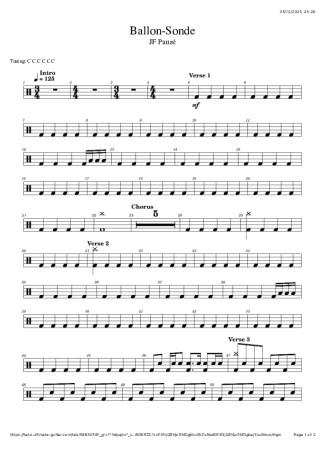 JF Pauzé Ballon-Sonde score for Drums