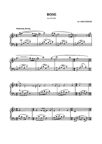 James Horner Rose (Titanic Soundtrack) score for Piano