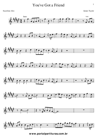 James Taylor  score for Alto Saxophone