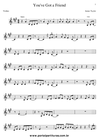 James Taylor You´ve Got a Friend score for Violin