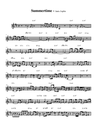 Janis Joplin  score for Alto Saxophone