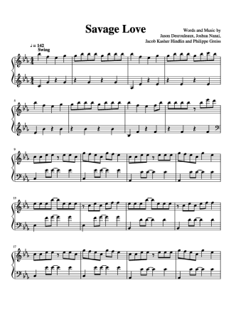 Jason Derulo  score for Piano