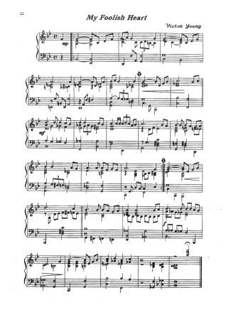 Jazz Standard My Foolish Heart score for Piano