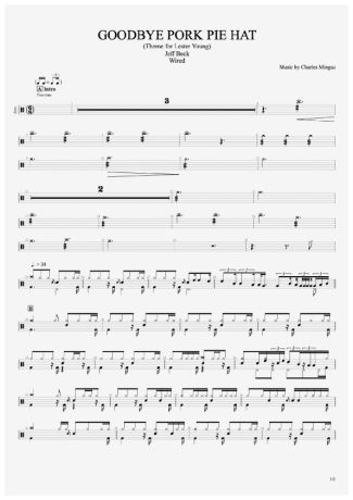 Jeff Beck Goodbye Pork Pie Hat (Theme For Lester Young) score for Drums