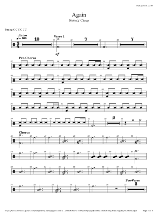 Jeremy Camp  score for Drums