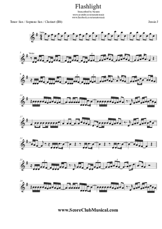 Jessie J.  score for Tenor Saxophone Soprano (Bb)