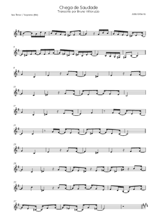João Gilberto Chega De Saudade score for Tenor Saxophone Soprano (Bb)