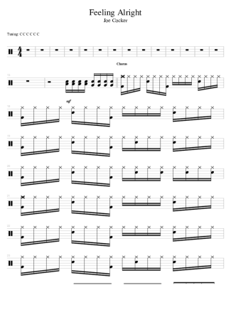 Joe Cocker  score for Drums