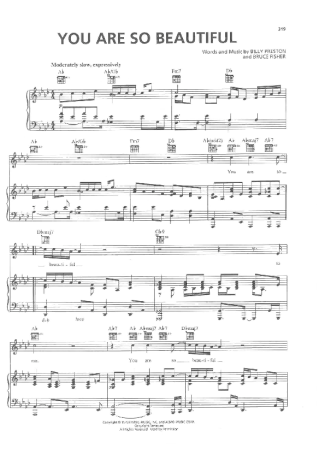 Joe Cocker You Are So Beautiful score for Piano