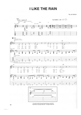 Joe Satriani I Like The Rain score for Guitar