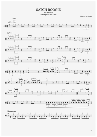 Joe Satriani Satch Boogie score for Drums